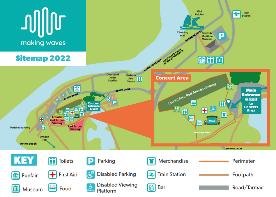 Site map for Making Waves Festival 2022